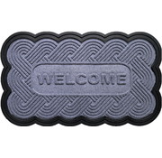 Tapis grattant avec bordure et welcome, gris