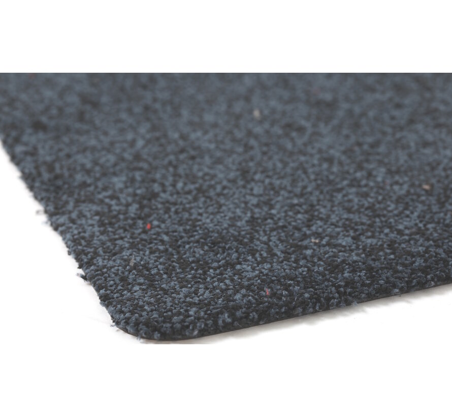 Droogloopmat microfiber blauw, zonder boord