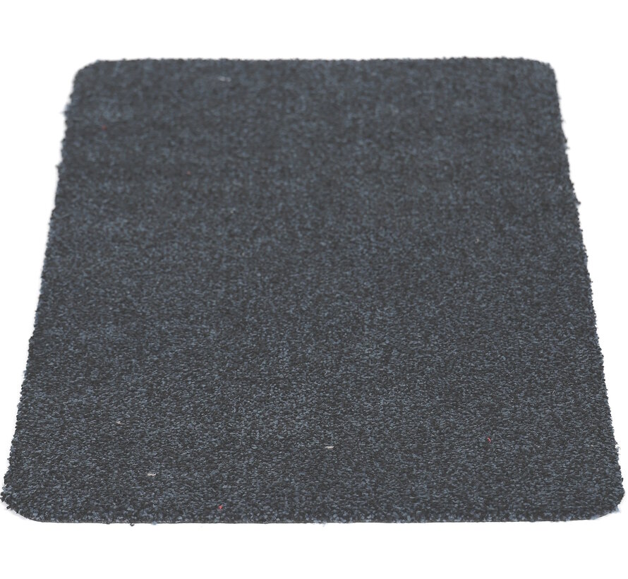 Droogloopmat microfiber blauw, zonder boord