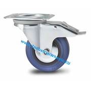 Swivel caster with brake, Ø 100mm, elastic-tyre, 150KG