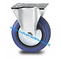 Industrial Fixed caster from pressed steel, plate fitting, elastic-tyre, roller bearing, Wheel-Ø 125mm, 150KG