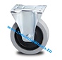 Industrial Fixed caster from pressed steel, plate fitting, elastic-tyre, 2-RS precision ball bearings, Wheel-Ø 125mm, 200KG