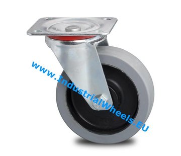 Roulette pivotante, Ø 125mm, élastique, 200KG