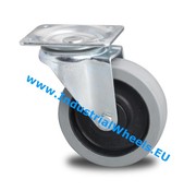 Rueda giratoria, Ø 125mm, goma elástica, 200KG