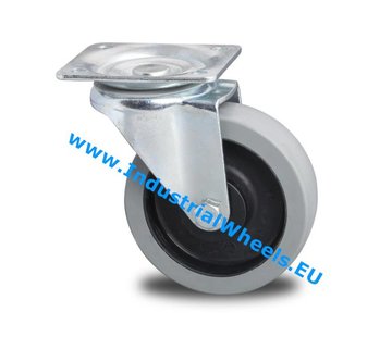 Swivel caster, Ø 125mm, elastic-tyre, 200KG