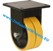 Fixed caster, Ø 125mm, Vulcanized Polyurethane tread, 750KG