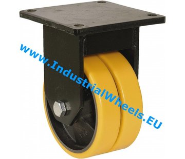 Fixed caster, Ø 150mm, Vulcanized Polyurethane tread, 1000KG