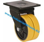 Swivel caster, Ø 125mm, Vulcanized Polyurethane tread, 600KG