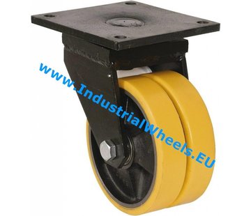 Swivel caster, Ø 125mm, Vulcanized Polyurethane tread, 750KG