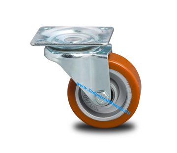 Ruota girevole, Ø 100mm, Polyurethan vulcanizzata Fascia, 200KG