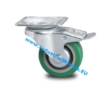 Roulette pivotante avec blocage, Ø 100mm, élastique, 250KG