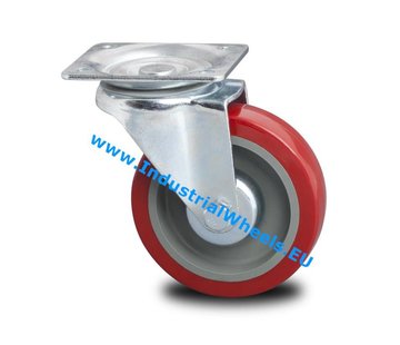 Roda giratória, Ø 125mm, goma vulcanizada, 250KG