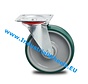 Roulettes industrielles Roulette pivotante de acier embouti, Fixation à platine, polyuréthane injecté, roulements à billes de précision, Roue-Ø 160mm, 300KG