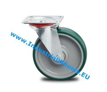 Roulette pivotante, Ø 200mm, polyuréthane injecté, 300KG