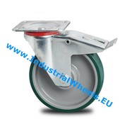 Swivel caster with brake, Ø 200mm, Injected polyurethane, 300KG