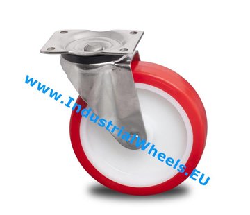 Rueda giratoria, Ø 160mm, poliuretano inyectado, 450KG