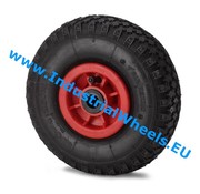 Hjul, Ø 260 mm, pneumatiskt däck med blockprofil, 150KG