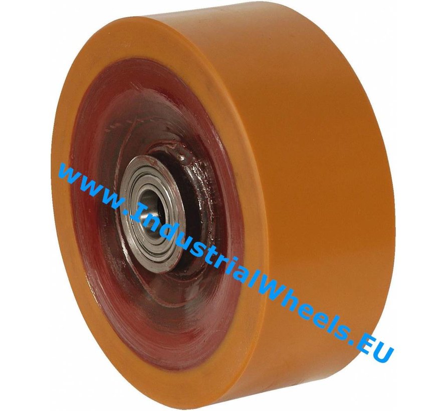 Heavy duty Wheel from Vulcanized Polyurethane tread, precision ball bearing, Wheel-Ø 200mm, 2000KG