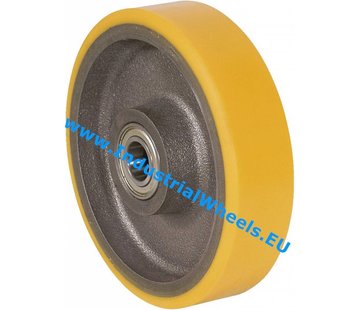 Roulette Pivotante, Roue Nylon Bandage Polyurethane (75° Sh) Diametre 100,  Charge 250 Kg