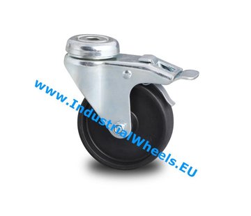 Rueda giratoria con freno, Ø 50mm, polipropileno Rueda, 40KG