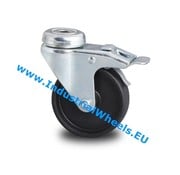 Swivel caster with brake, Ø 75mm, Polypropylene Wheel, 60KG