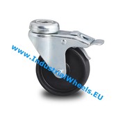 Zestaw obrotowy blokadą, Ø 100mm, polipropylenowa Koło, 80KG