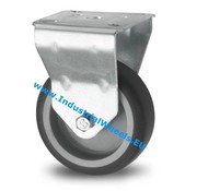 Fixed caster, Ø 75mm, thermoplastic rubber grey non-marking, 75KG