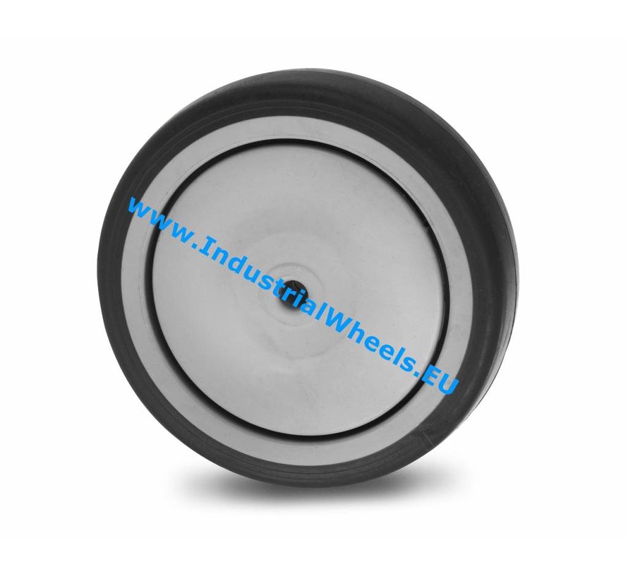 hjul Ø 125 x 32mm, grå icke-märkande däck av termoplastiskt gummi, 100KG