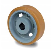Roulettes de manutention Vulkollan® Bayer roues bandage de roulement Corps de roue fonte, Ø 400x65mm, 1900KG