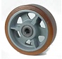 heavy duty Vulkollan® Covestro tread cast iron, precision ball bearing, Wheel-Ø 300mm, 130KG
