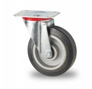 länkhjul, Ø 125 mm, elastiskt gummihjul, 200KG