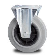 fixed castor, Ø 125mm, rubber, gray, 130KG