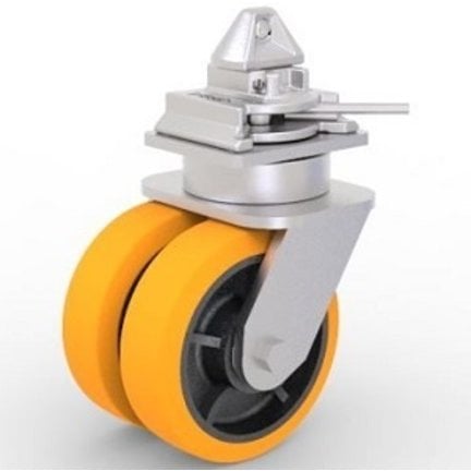 Shipping container castors  with twist-lock