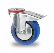 roulette pivotante avec blocage, Ø 125mm, élastique, 150KG