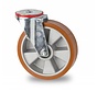 roulettes industrielles roulette pivotante de acier embouti, fixation à trou, Polyurethane vulcanisé coulé, roulements à billes de précision, Roue-Ø 160mm, 300KG
