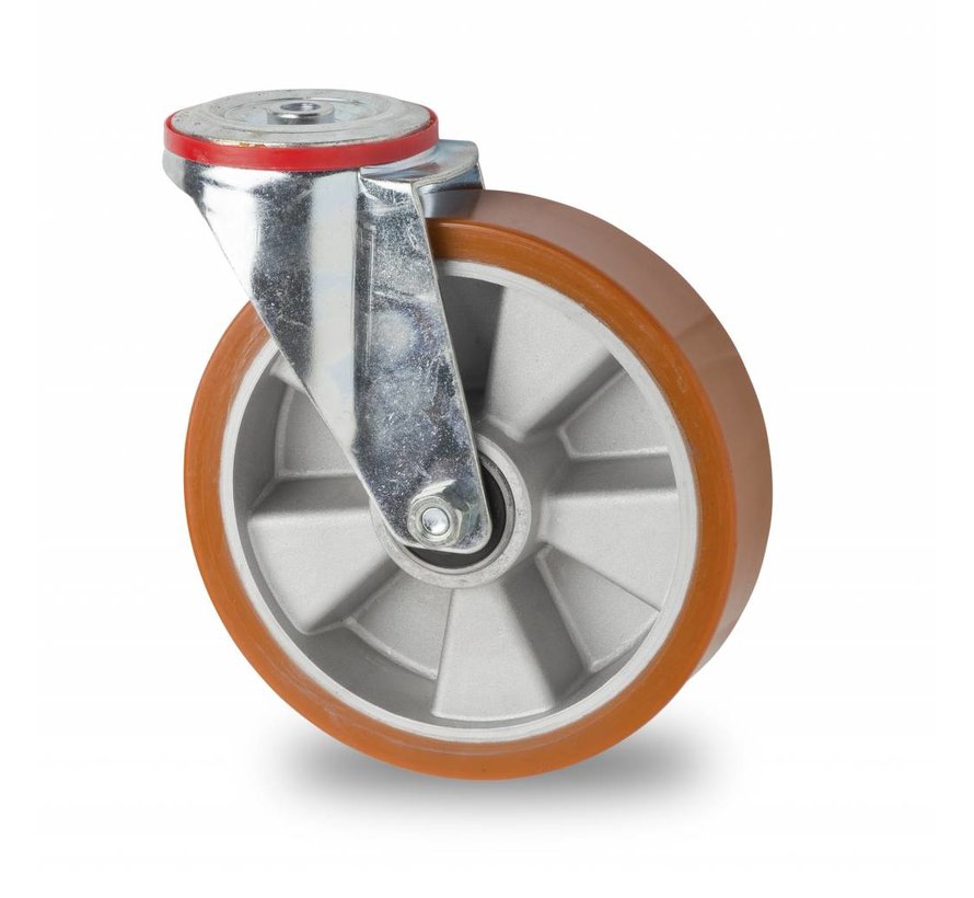 länkhjul, Ø 160mm, däck av vulkaniserad polyuretan, 300KG