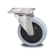 Ruota girevole, Ø 200mm, gomma elastica antitraccia, 400KG
