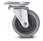 roulettes industrielles roulette pivotante de pressé acier dur, fixation à platine, élastique, , Roue-Ø 125mm, 200KG