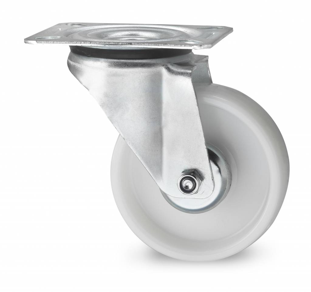 roulette pivotante, Ø 100mm, plein en caoutchouc standard gris, 80KG -   - Roues et roulettes Vulkollan