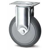 Fixed caster, Ø 125mm, thermoplastic rubber grey non-marking, 100KG