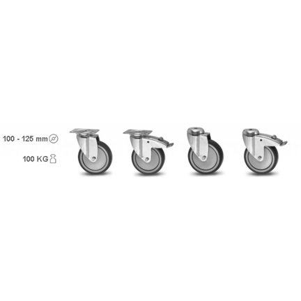Apparatus Swivel Castor Wheels With Thermo Rubber Tread