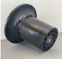 Rolo de flange POM 163 mm de diâmetro para eixo 20 mm para vagões de colheita no sistema de trilho tubular também chamado de "rolo trompete Konijnenburg"