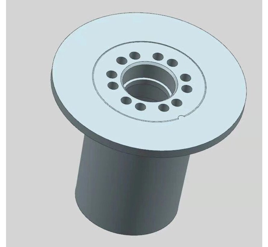 Rolo de flange POM 163 mm de diâmetro para eixo 20 mm para vagões de colheita no sistema de trilho tubular também chamado de "rolo trompete Konijnenburg"