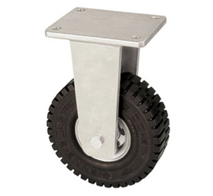 Roda fixa com super roda de borracha elástica 305 mm e capacidade de carga: 535 kg a 6 kmh