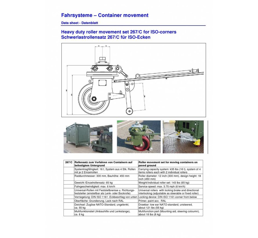 ISO-container länkhjulssats 16 ton