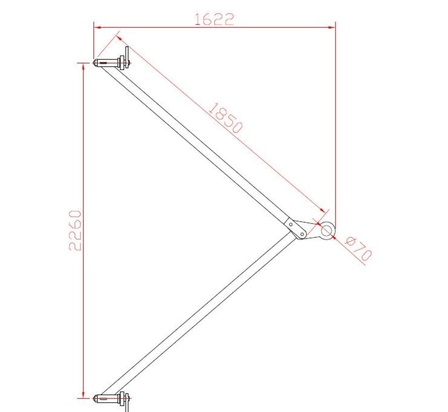 Foldable tow bar set for pulling 25 ton sea freight cargo containers