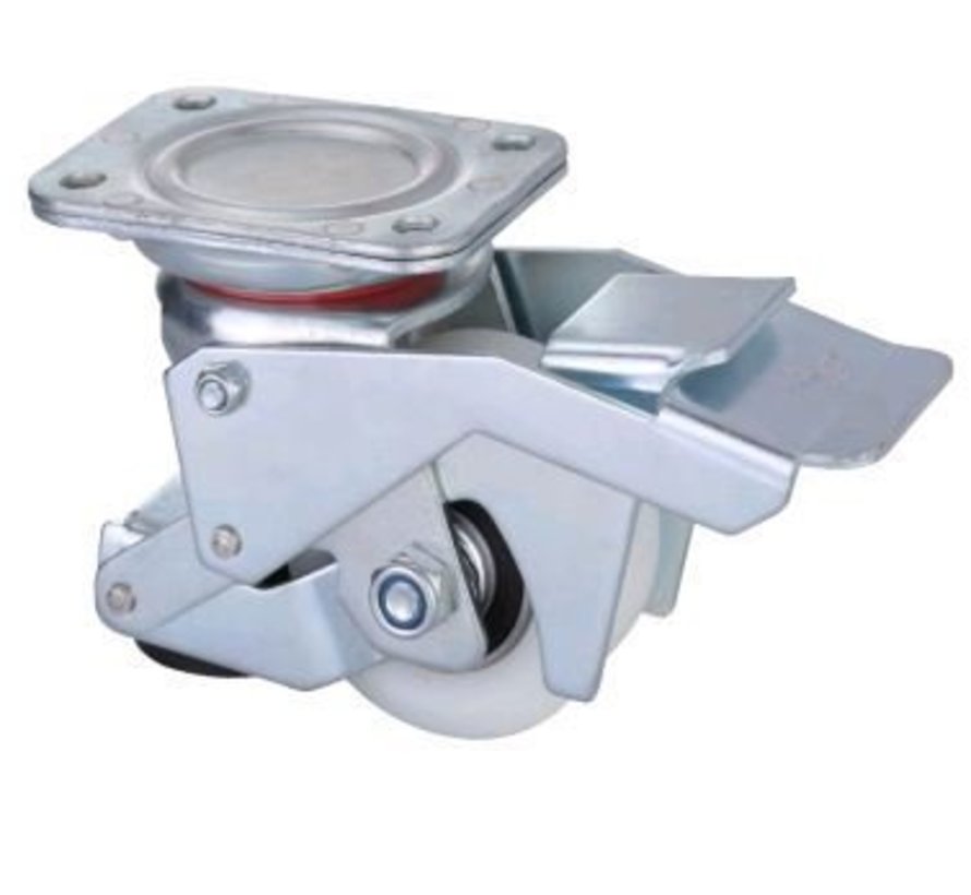 Stainless steel Leveling caster 80x40mm nylon wheel, load capacity 350KG