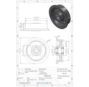 SPK 150K flanged wheel, Ø 150mm, cast iron, 1000KG