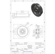 SPK 200K flanged wheel, Ø 200mm, cast iron, 1500KG