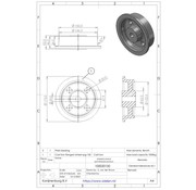 SPK 150G Flänshjul, Ø 150mm, gjutjärn, 1000KG